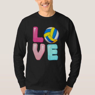 T-shirt Love Volleyball Joueuse Équipe Fan Girls Femmes