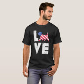 T-shirt Love West Highland Terrier Westie Us American Flag (Devant entier)
