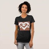 T-shirt Love White sur Brown (Devant entier)