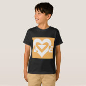 T-shirt Love White sur Orange (Devant entier)