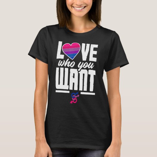 T-shirt Love Who You Want Funny Bi Pride Flag Bisexual (Devant)