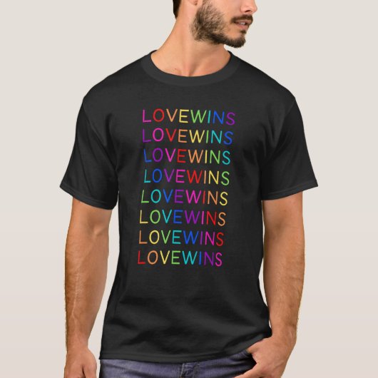 T-shirt Love Will Win LGBTQ Rainbow Flag  LGBTQIA+ Pride M (Devant)