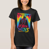 T-shirt Love Wins Rainbow with Mars Symbol for Gay Love (Devant)