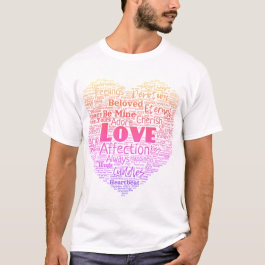 T-shirt Love Word Cloud (Devant)