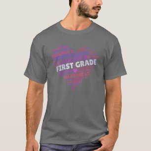 T-shirt Love Words PREMIER GRADE Retour À L'École Coeur En