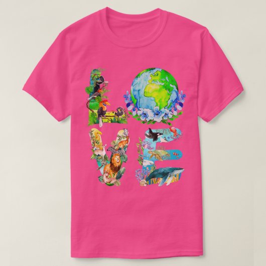 T-shirt Love World Earth Day 2022 Planet Environmental Ani (Design devant)