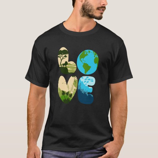 T-shirt Love World Earth Day 2023 Save Planet Environmenta (Devant)