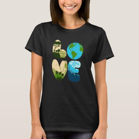 T-shirt Love World Earth Day 2023 Save Planet Environmenta (Devant)