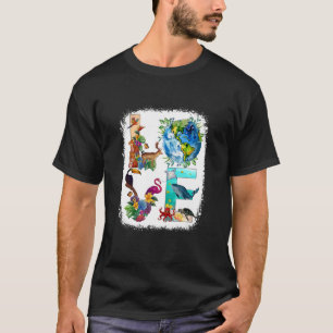 T-shirt Love World Jour des terres Planet Animal De l'envi