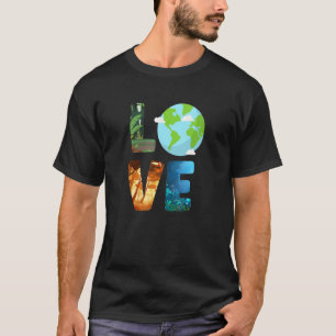 T-shirt Love World Jour des terres Planet Animal De l'envi