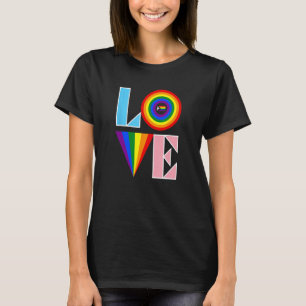 T-shirt LOVE, y compris Rainbow et Progressive Pride Flag