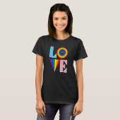 T-shirt LOVE, y compris Rainbow et Progressive Pride Flag (Devant entier)