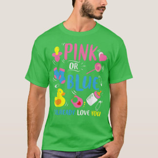 T-shirt Love You Baby Genre Reveal Pink or Blue classique