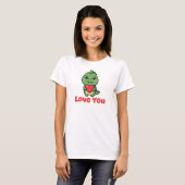 T-shirt Love You, Valentine Dinosaur (Devant entier)