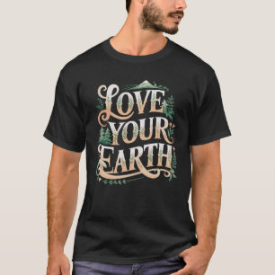 T-shirt Love Your Earth Nature Letters