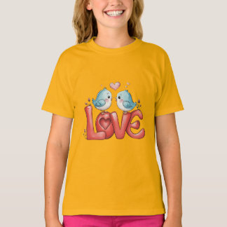 T-shirt Lovebirds A Little Love Two Hearts, One Song Love