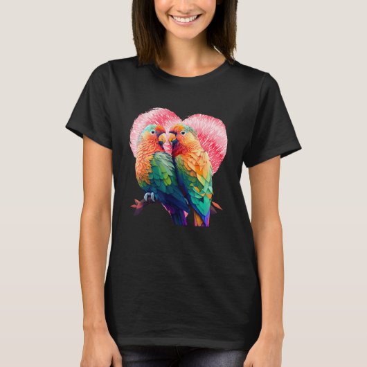 T-shirt Lovebirds Parrot  Lovebird Exotic Birds Bird (Devant)