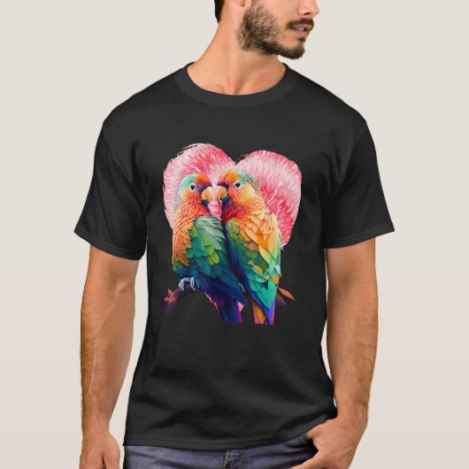 T-shirt Lovebirds Parrot Lovebird Exotic Birds Bird (Devant)