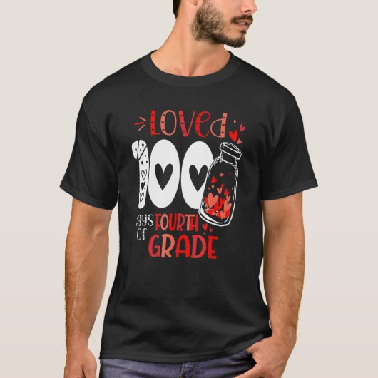 T-shirt Loved 100 Days of 4th Grade 100 Days of School Val (Devant)