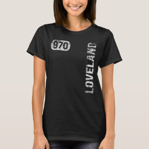 T-shirt Loveland Colorado 970 Indicatif régional Rétro Vin