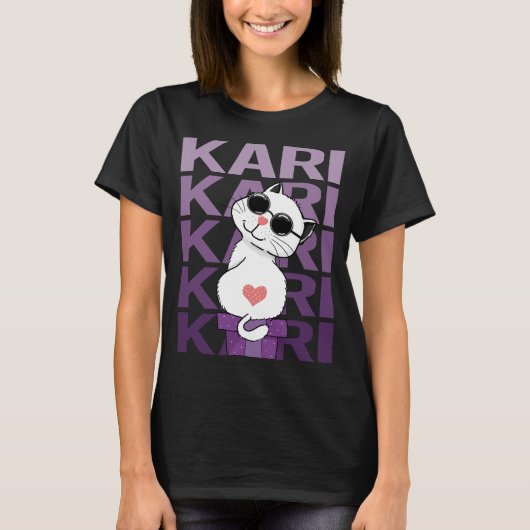 T-shirt Lovely Cat - Nom de Kari (Devant)