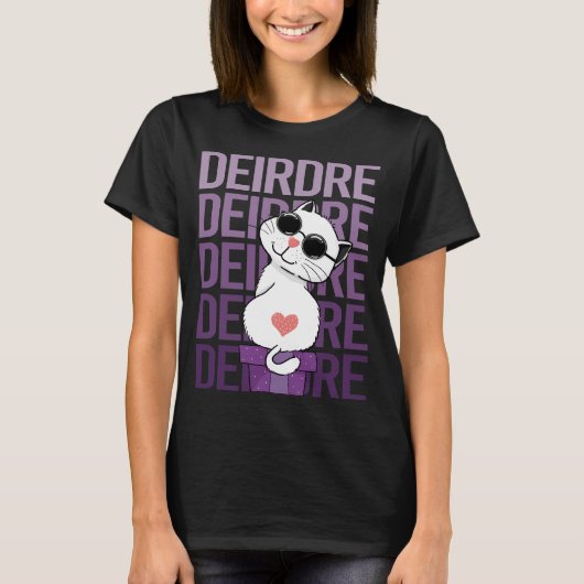 T-shirt Lovely Cat - Nom du deirdre (Devant)