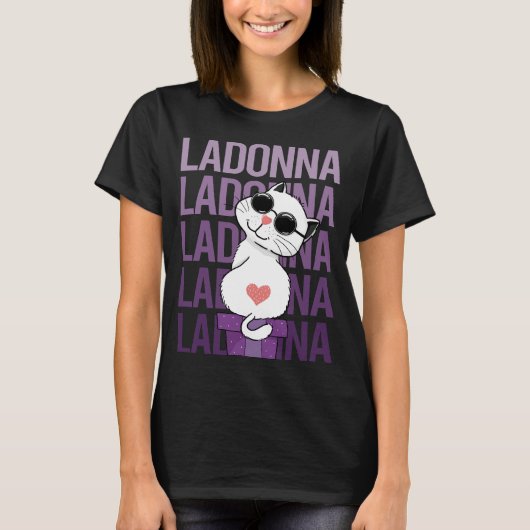T-shirt Lovely Cat - Nom Ladonna (Devant)
