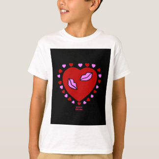 T-shirt Lovely Heart Kisses Boys Basic White T Shirt