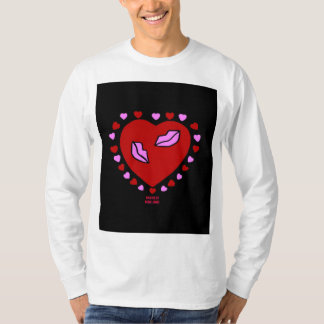 T-shirt Lovely Heart Kisses Homme's Long Sleeve Chemise