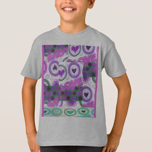 T-shirt Lovely Love Heart Motif Art Imprimer (Devant)
