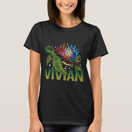 T-shirt Lovely Turtle - Nom Vivian (Devant)