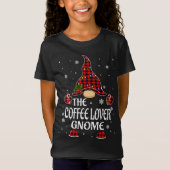T-Shirt Lover de café Gnome Buffalo Plaid Matching Family  (Devant)