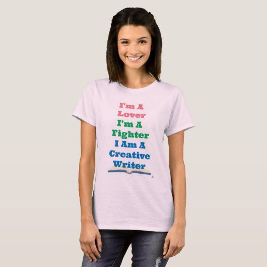 T-shirt Lover Fighter Creative Writer Epic Author Slogan (Devant entier)