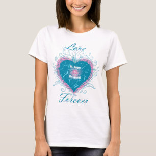 T-shirt Lover Forever melle conception de coeur rose
