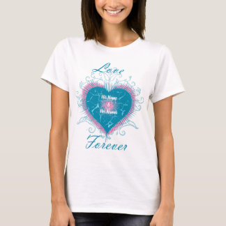T-shirt Lover Forever melle conception de coeur rose