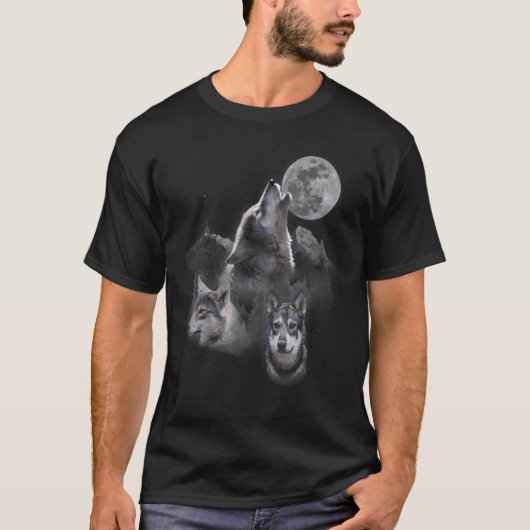 T-shirt Loves Wolves Lune de loups 2 (Devant)