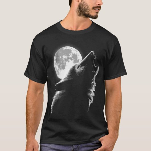 T-shirt Loves Wolves Lune de loups 3 (Devant)