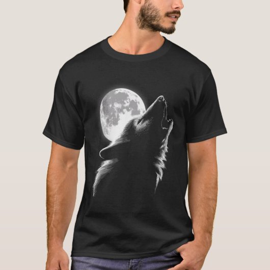 T-shirt Loves Wolves wolf moon 3 (Devant)