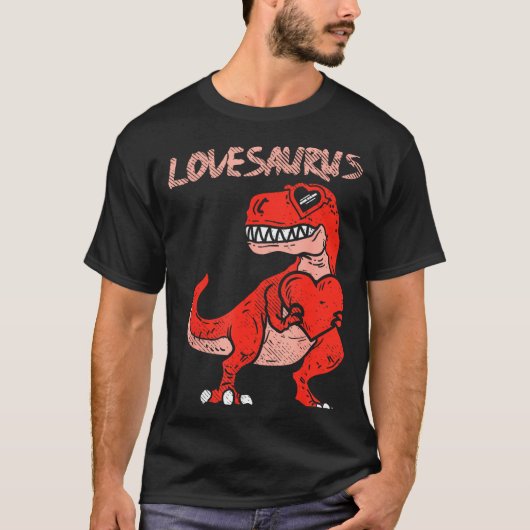 T-shirt Lovesaurus Trex Dinosaur Heart Cute Valentines Day (Devant)