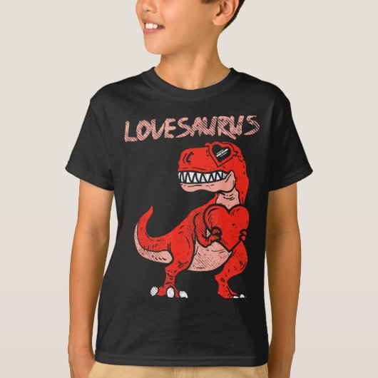 T-shirt Lovesaurus Trex Dinosaur Heart Cute Valentines Day (Devant)