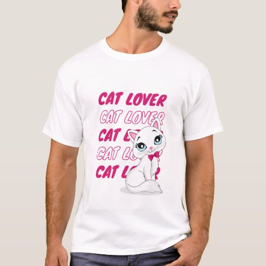 T-shirt lovescat funnycat (Devant)