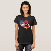 T-shirt Loving USA & Maryland State Flag Heart Proud Ameri (Devant entier)
