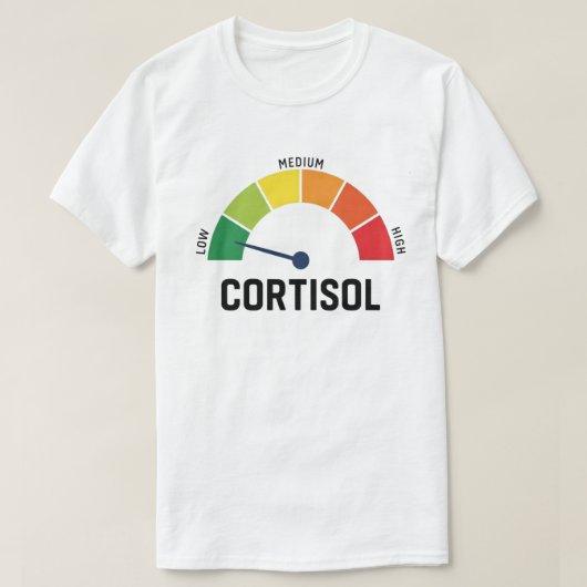 T-shirt Low Cortisol Meter – Funny Stress Level Gauge (Design devant)