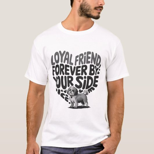 T-shirt Loyal Ami Chien Compagnon Coeur Design (Devant)