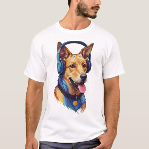 T-shirt Loyal Beats – Chien Abstrait Écoutant de la Musiqu