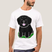 T-shirt LR kawaii bande dessinée de laboratoire noir (Devant)