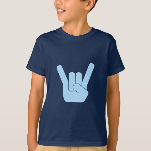 T-shirt Lt Blue de signe de roche (Devant)