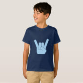 T-shirt Lt Blue de signe de roche (Devant entier)