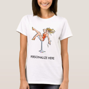 T-shirt Lt Tees - fille dans un verre de Martini, Olivia
