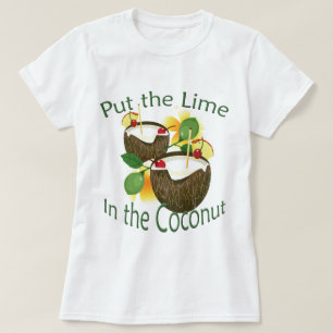 T-shirt Luau Coconut Drink Lime Party Funny Ladies T-2